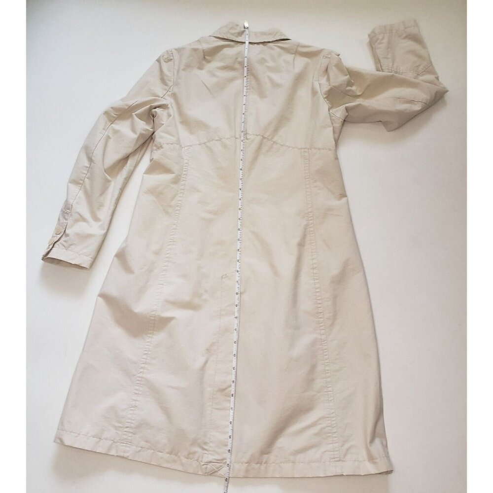 H&M Trench Coat Women's 10 Beige Khaki Cotton Twill Preppy Light Academia EUC - Picture 7 of 16